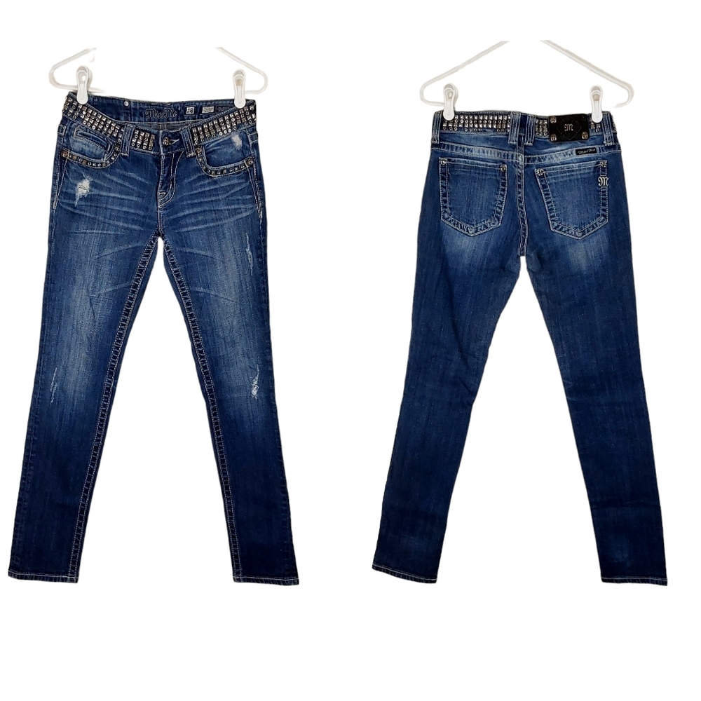 Miss Me Rhinestone Studded Skinny Jean's